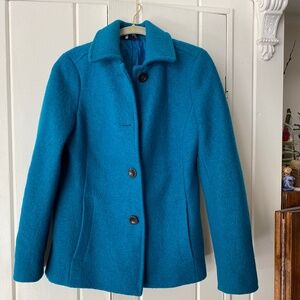 New, WOT- Teal, Lands End wool coat